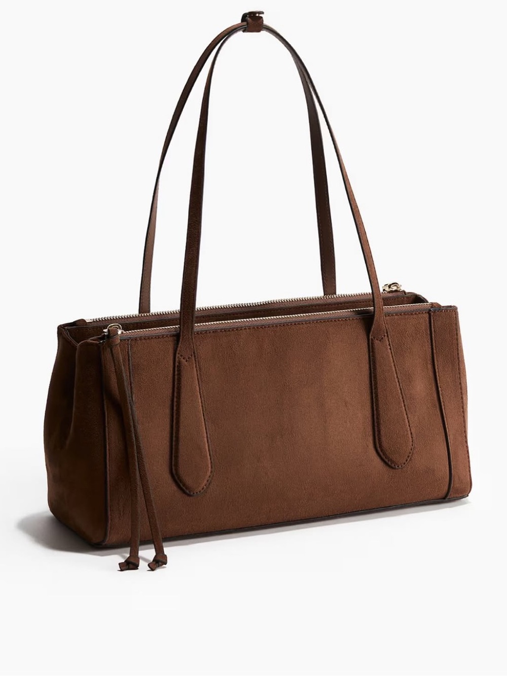 H&M NWT Top-Handle elongated faux suede bag